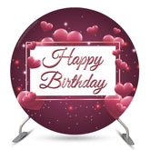 Rosa Herz Funkeln Glücklich Geburtstag Runden Hintergrund